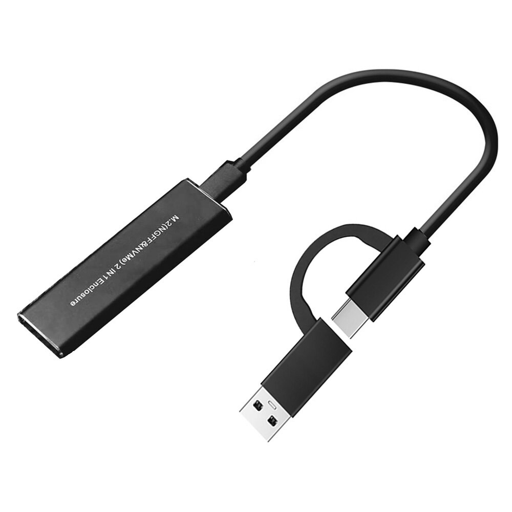 Computer ổ cứng thùng usb 3.1 m.2 kép giao thức hộp đĩa cứng 10gbps 2tb sata/nvme pice giao thức hdd enclosure đen