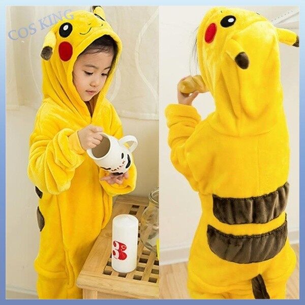 Bộ Đồ Ngủ Cosking Hình Pokemon Trẻ Em Trung Tính, Bộ Đồ Ngủ Liền Quần Pokemon Đồ Trang Phục Cosplay Pikachu