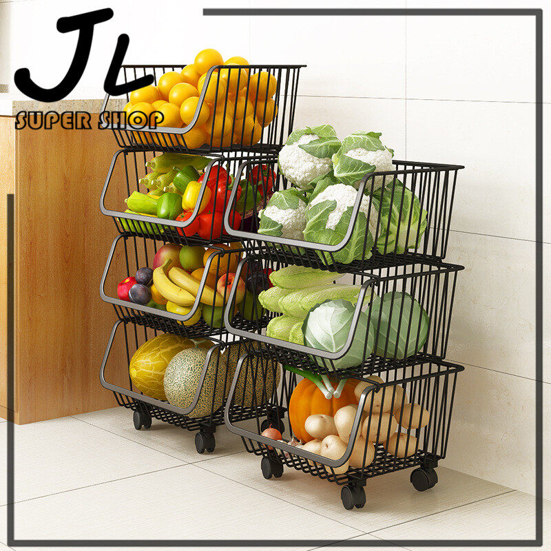 Giá Kệ Bếp Di Động Giỏ Đựng Rau Củ Và Trái Cây Nhiều Tầng Đồ Chơi Lưu Trữ Giỏ Đựng Đồ Gia Dụng