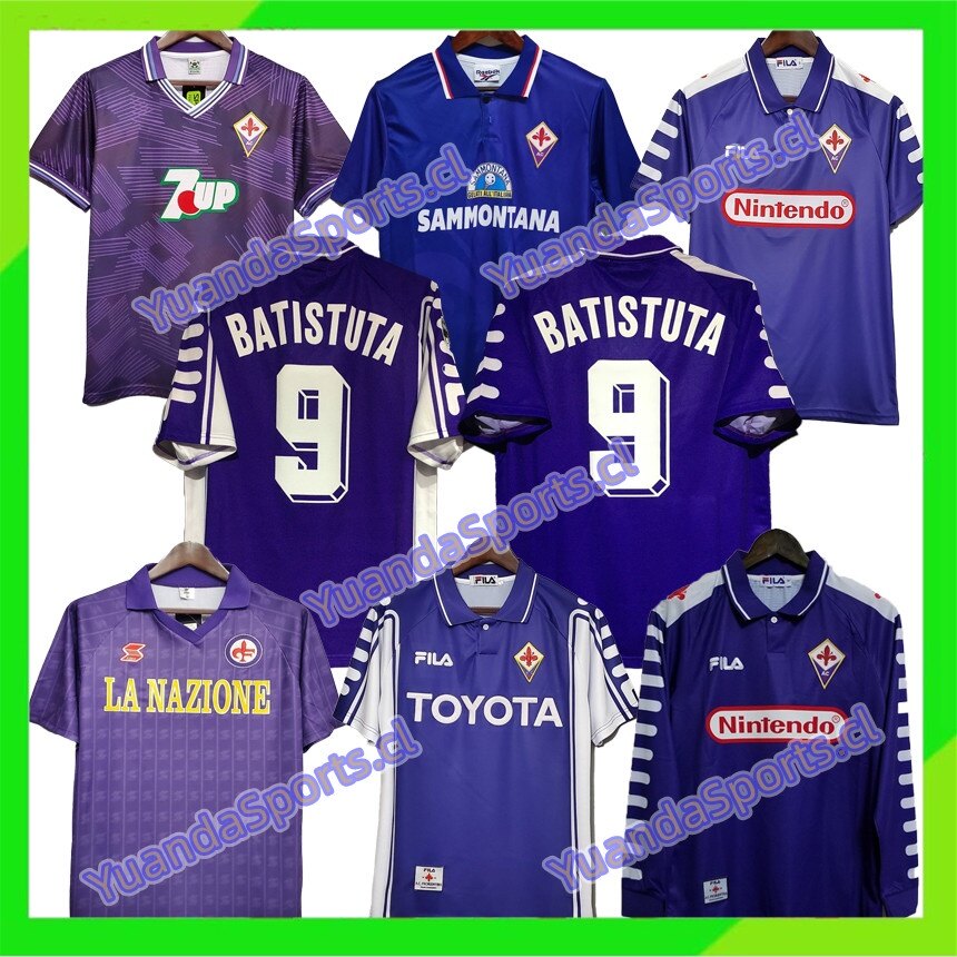 Vintage Fiorentina 1997-98 Italian Soccer Jersey La Viola Gabriel