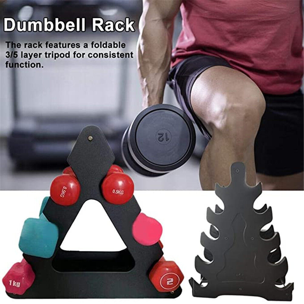 3/5ชั้น Dumbbell Rack ดัมเบลพลาสติกผู้ถืออุปกรณ์ออกกำลังกาย