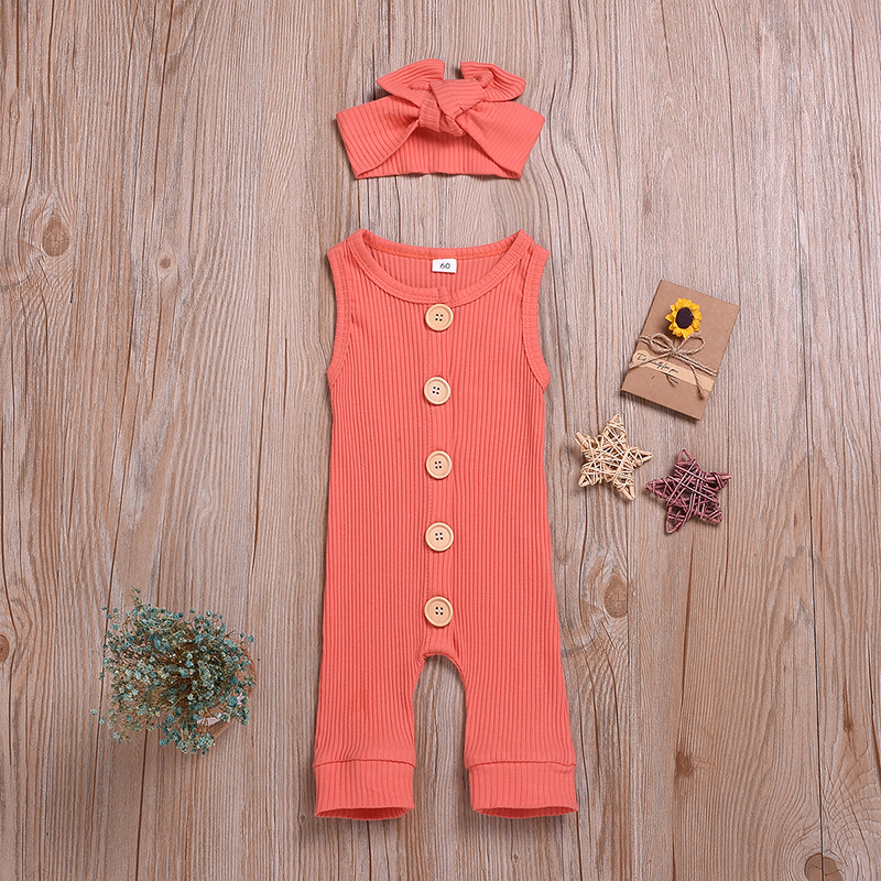 [ Cute ]2023 Baby Girl's Clothing New Jumpsuit Vest Long Romper Button Casual Children's Clothing Long Climbing