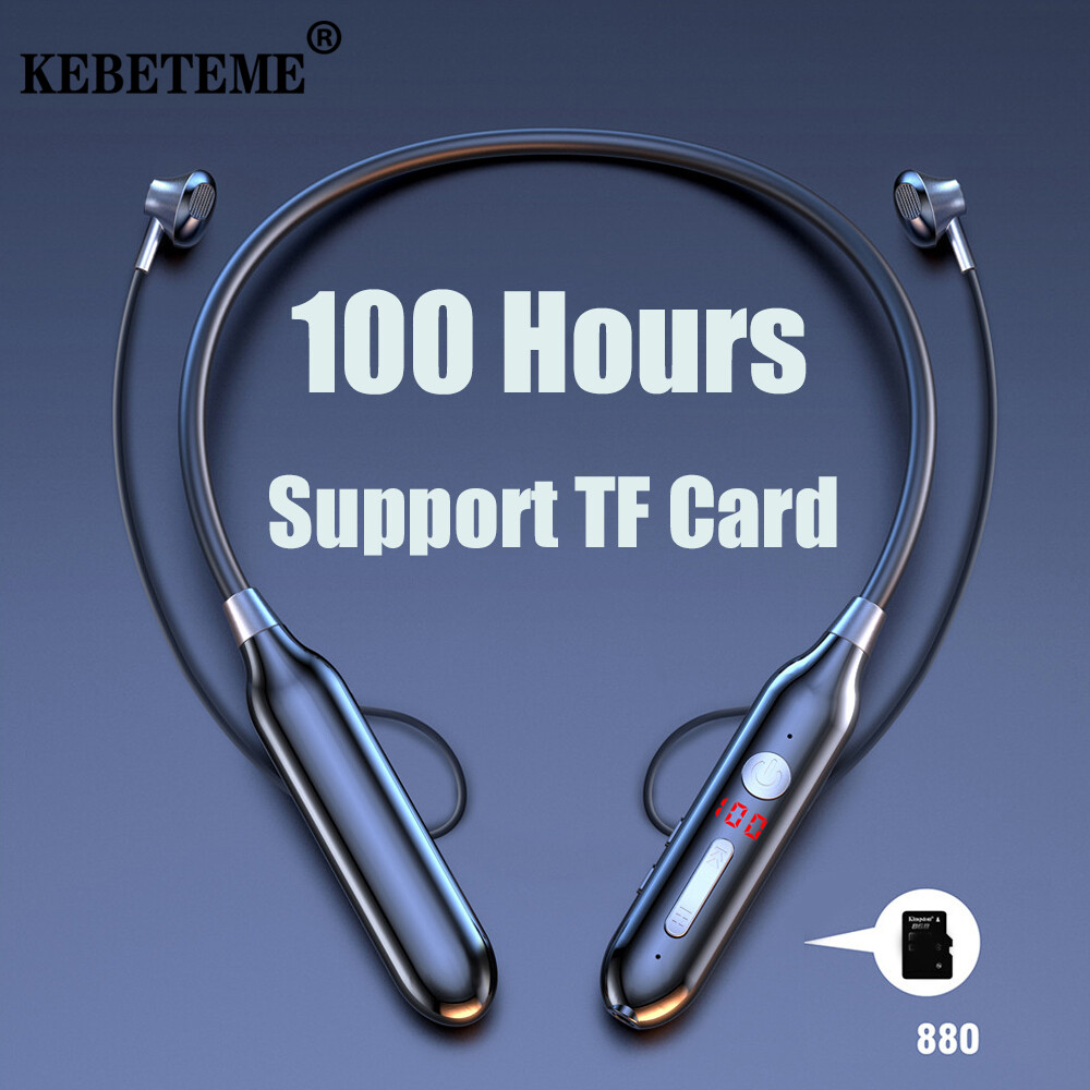 KEBETEME Tai Nghe Từ Tính Bluetooth 5.0 Tai Nghe Nhạc Tai Nghe Thể Thao Đeo Cổ Màn Hình Hiển Thị Công Suất Thời Gian Thực Kèm Mic Cho Samsung