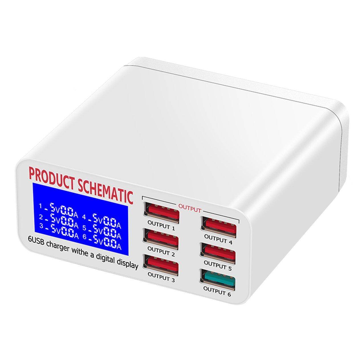 Phổ biến nhất màn hình lcd đa nhanh sạc usb sạc nhiều 6 cổng usb điện thoại đế sạc