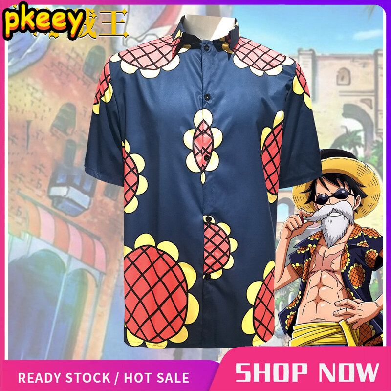 OnePiece Anime Luffy Same Style Shirt Top Short Sleeve Cosplay Costume for