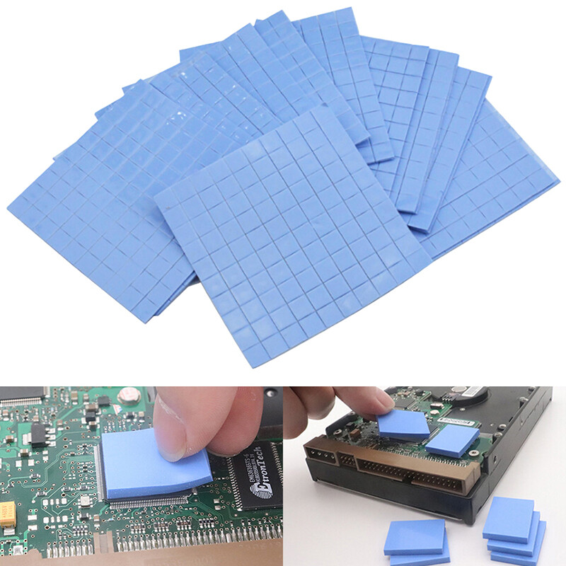 Ditur 100 Miếng Đệm Nhiệt 10*10*0.5Mm Miếng Silicon Dẫn Điện Làm Mát Tản Nhiệt CPU GPU