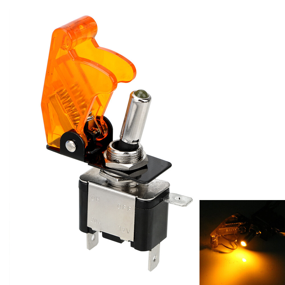 1 cái 12v 20a có nắp bảo vệ công tắc bật tắt phụ tùng nội thất nắp tự động điều khiển bật/tắt đèn led công tắc bật tắt spst công tắc bật tắt đèn led