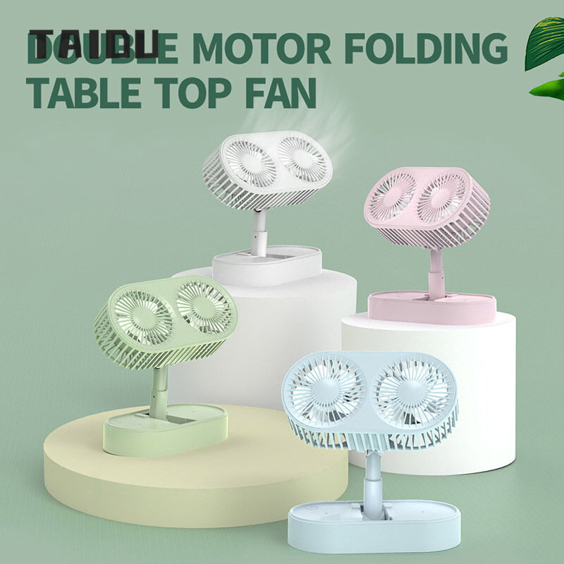 TAIDU Desktop Telescopic Folding Small Fan Student Desktop Big Wind Mute USB Charging Portable Fan