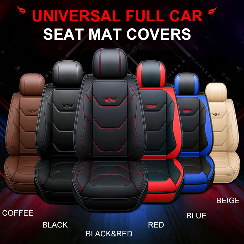 Generic Universal Full Car Seat Covers Mat Pad Breathable PU Leather Car Seat Cushion Pad Set