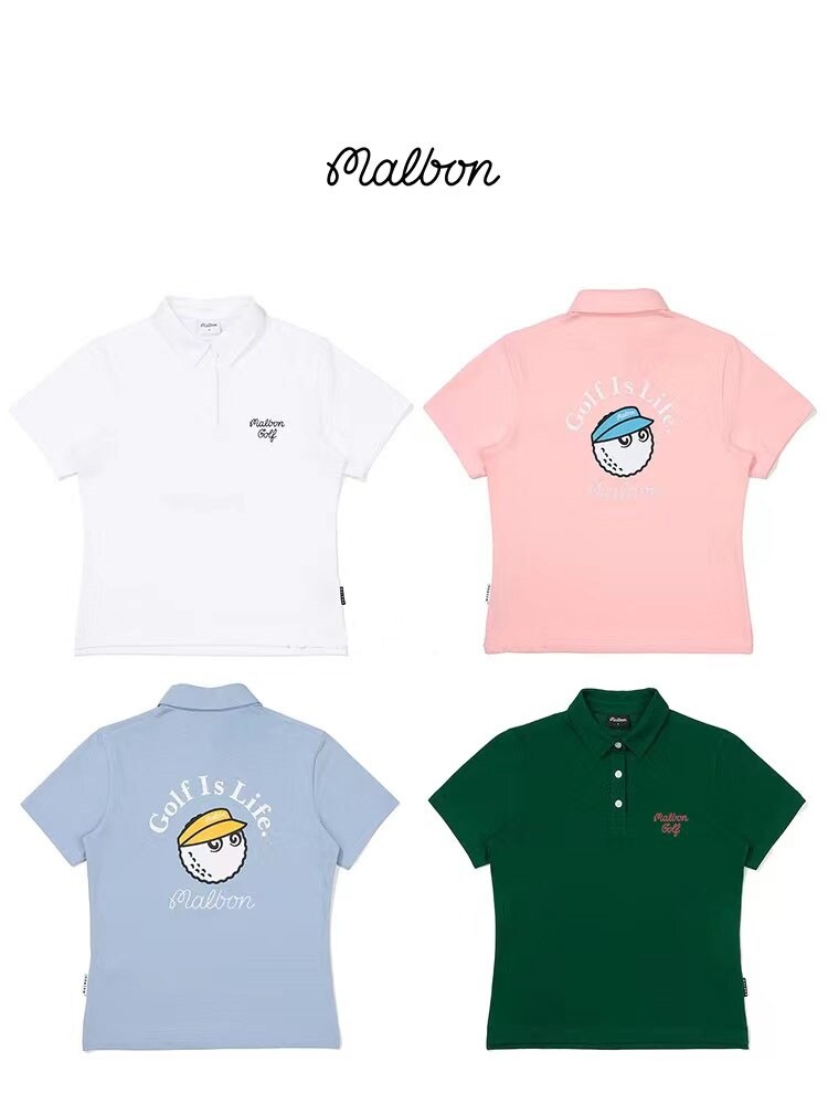 Mùa xuân và mùa hè hai mặt malbon golf nữ áo thun quần short chơi golf tay áo polo áo sơ mi mỏng áo polo đánh golf cho nữ ✸☸