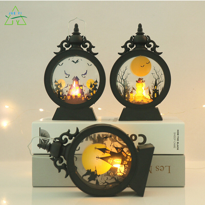 Ks trang trí halloween đèn lồng gió đèn trang trí đèn nến điện tử led đồ trang trí sắp xếp không khí kinh dị quán bar halloween