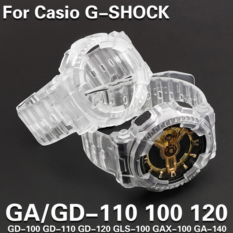 G-SHOCK GA-100 GA-110 GA-120 TPU Cao Su Trường Hợp + Dây Đeo Đồng Hồ Thể Thao Cho Nam Ban Nhạc Không Thấm Nước Dây Đeo Phụ Kiện Vòng Đeo Tay GD-100 GD-110 GD-120 GLS-100 GAX-100 GA-140