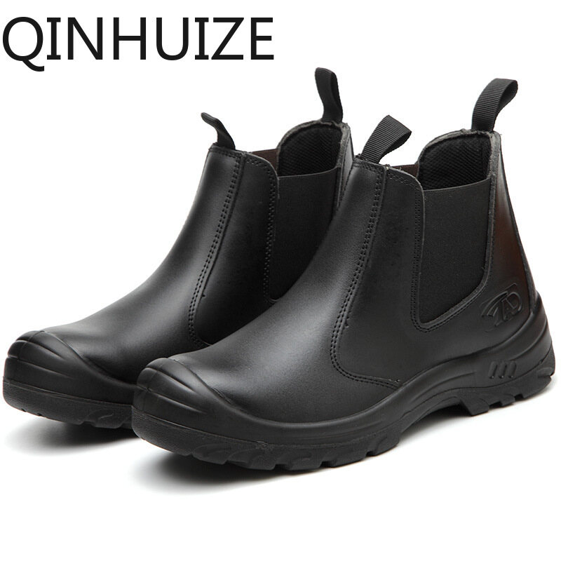 Giày Bảo Hộ Lao Động QINHUIZE Cho Nam, Bốt Da Nguyên Chất Chống Nước Chống Va Đập Chống Đâm Chống Dầu Chống Thấm Nước