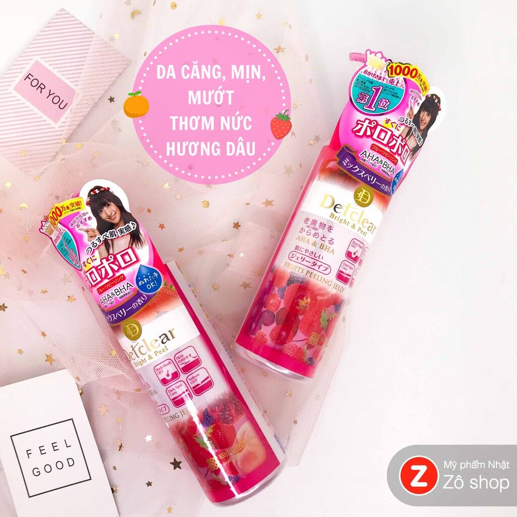Tẩy da chết Detclear hương dâu - Meishoku Detclear Bright & Peel Mix Berry
