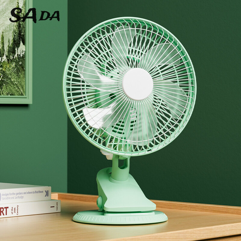 SADA Electric fan small plug-in desktop electric fan home small table fan desktop strong wind mute shaking head office