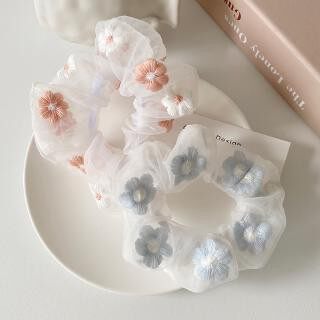 Dây buộc tóc scrunchies hoa vải xinh xắn cho nữ