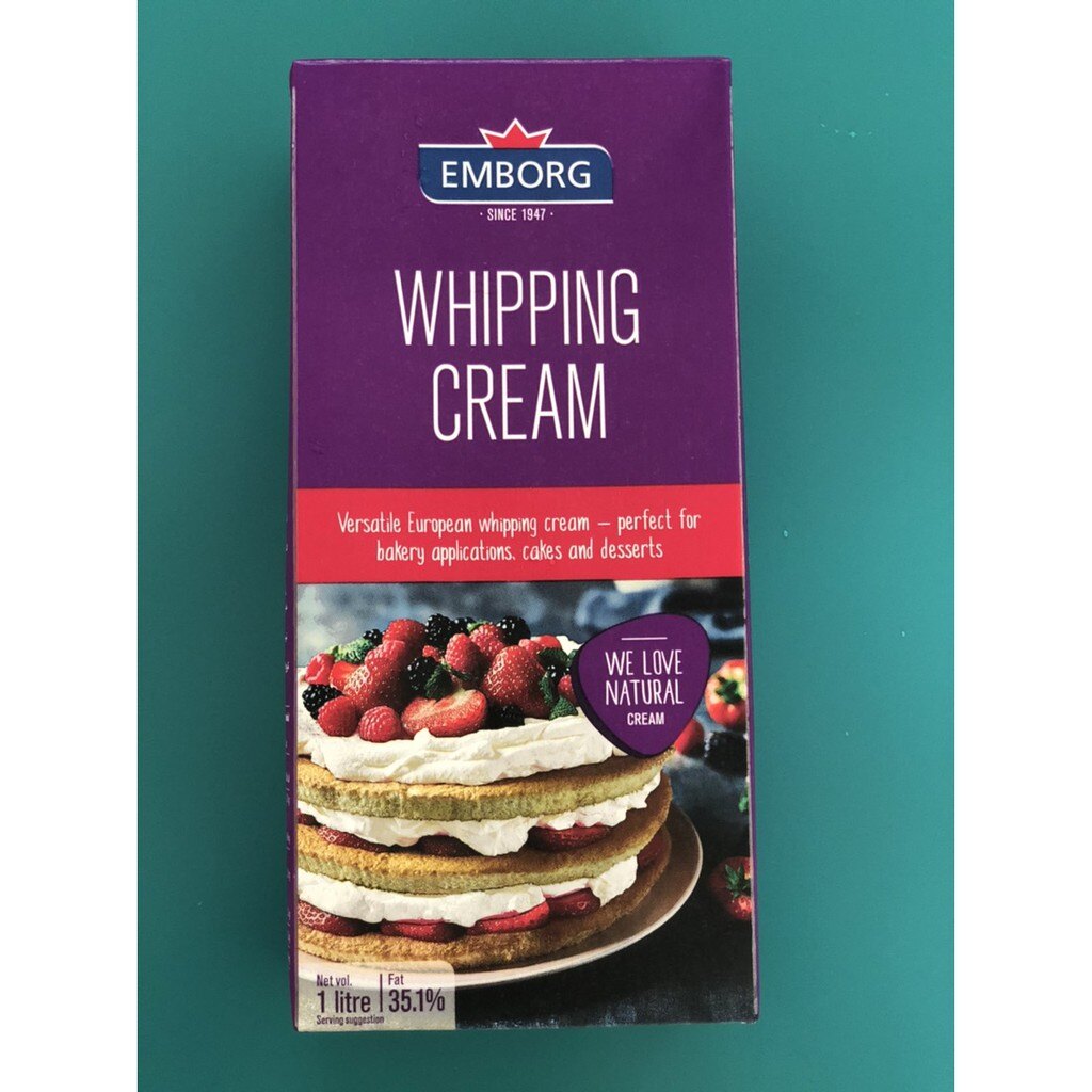Whipping cream 1L hiệu Emborg - độ béo 35%