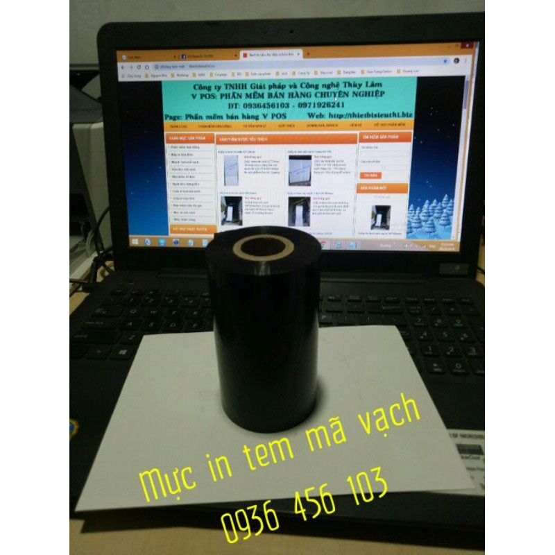 Mực in mã vạch Wax Resin khổ 110*300mm