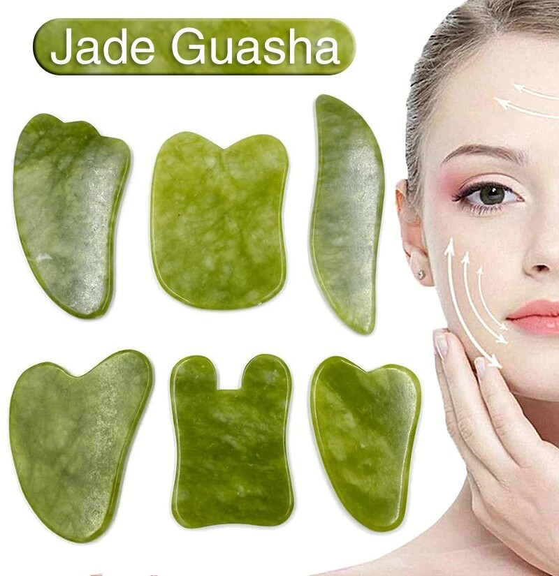 WOOLOVE Dụng Cụ Cạo Cát Gua Sha Đá Ngọc Bích Dụng Cụ Mát Xa Mặt Cho Mặt Guasha Dụng Cụ Cạo Bột Màu Tự Nhiên Để Nâng Da Mặt Dụng Cụ Chăm Sóc Sắc Đẹp