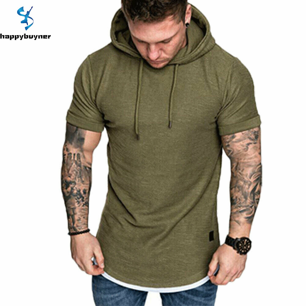 George men's short on sale sleeve elongated slub hoodie