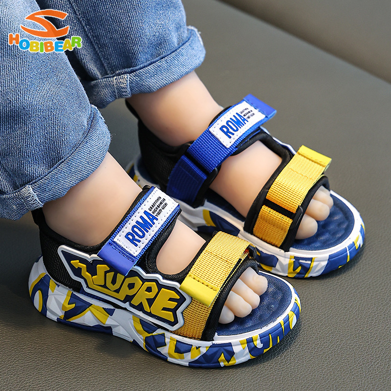 HOBIBEAR Boys' sandals New Korean version of children's fashion sandals in summer Non-slip PVC soft-soled beach sandals ราคา 160 บาท*ส่งฟรี