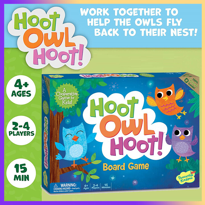 Hoot Owl Hoot! Trò Chơi Hợp Tác Vui Nhộn 4-8 Tuổi Cho Trẻ Em | Trò Chơi Cờ Bàn Gia Đình 2-4 Người Chơi | Món Quà Hoàn Hảo Cho Bé Trai Và Bé Gái Đồ Chơi Giáng Sinh