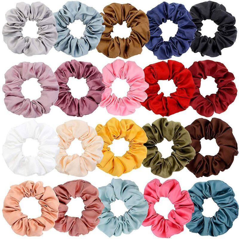 20 chiếc dây buộc tóc co giãn bằng satin dây buộc tóc đuôi ngựa dây buộc tóc nữ