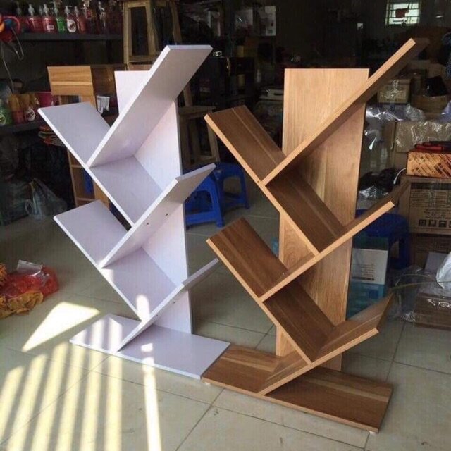 Kệ sách xương cá 5 tầng gỗ mdf công nghiệp