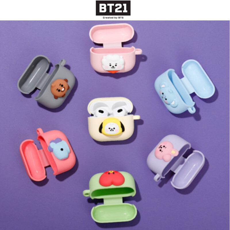 Ốp lưng bt21 airpods 3 chính hãng loại silicon dẻo màu pastel cho airpods thế hệ thứ 3