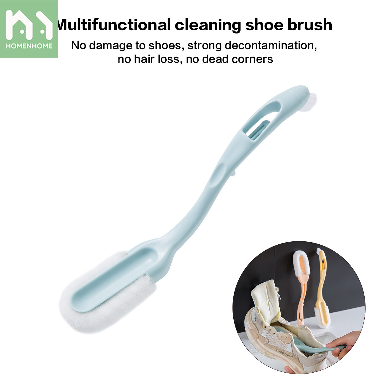 Homenhome bàn chải đánh giày đa năng treo làm sạch sâu lông mịn không xơ