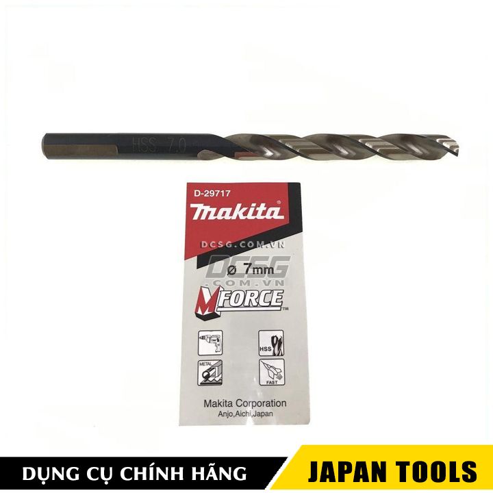 Mũi khoan inox 7.0x109mm hss mforce makita d-29717 | japan tools