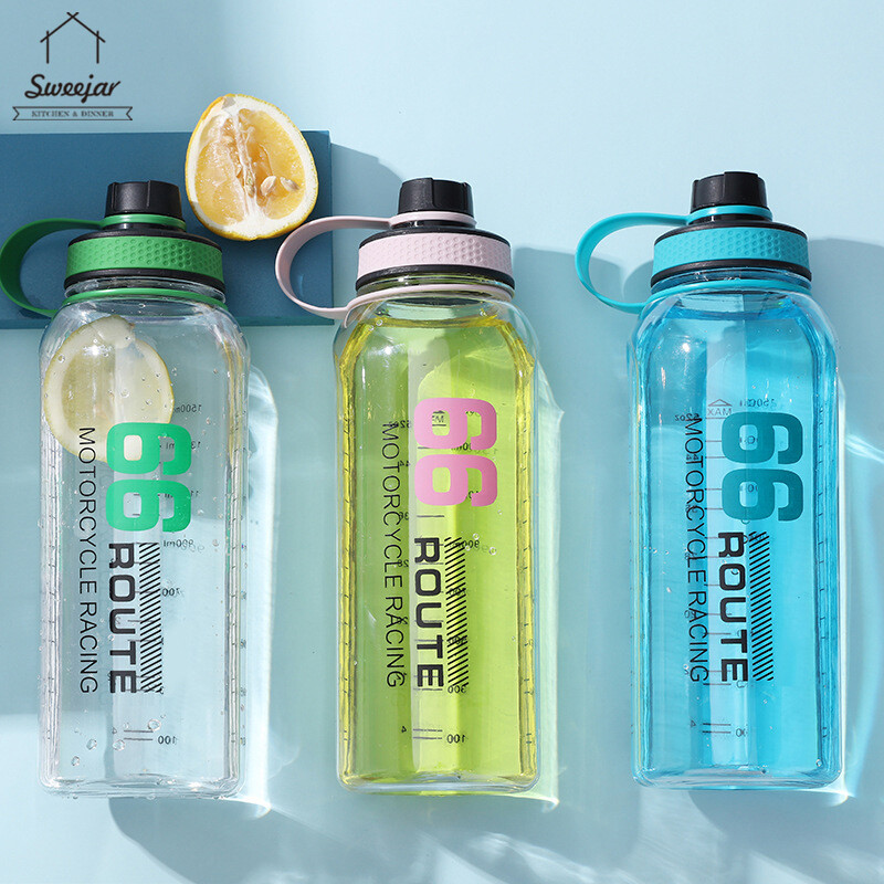Bình nước bằng nhựa PC dung tích 1500ML có quai xách thích hợp khi tập thể thao, hoạt động ngoài trời - INTL