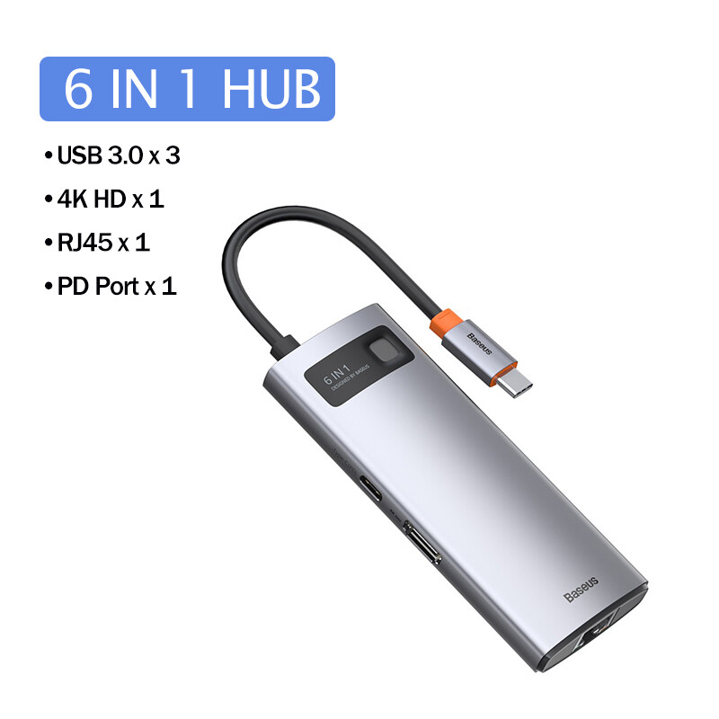 Baseus USB C HUB Type C to HDMI USB 3.0 PD Adapter SD TF slot RJ45 VGA 3.5mm Audio for MacBook Pro i