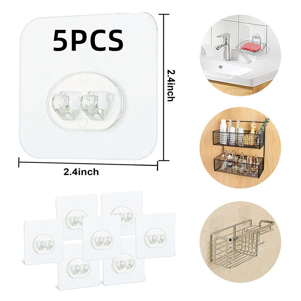 5/10PCS Strong Sticker Bathroom Corner Shelf For No Drilling Replacement New Adhesive Hook