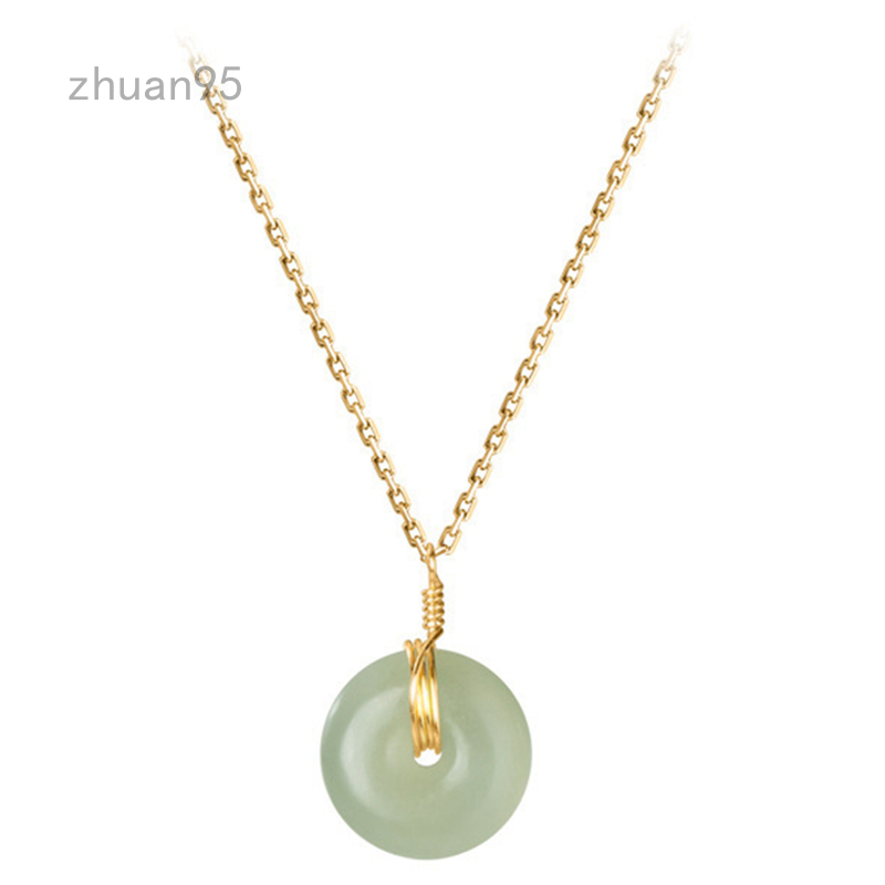Phụ Nữ Đàn Ông Vòng Tự Nhiên Hetian Jade Mặt Dây Chuyền Màu Vàng