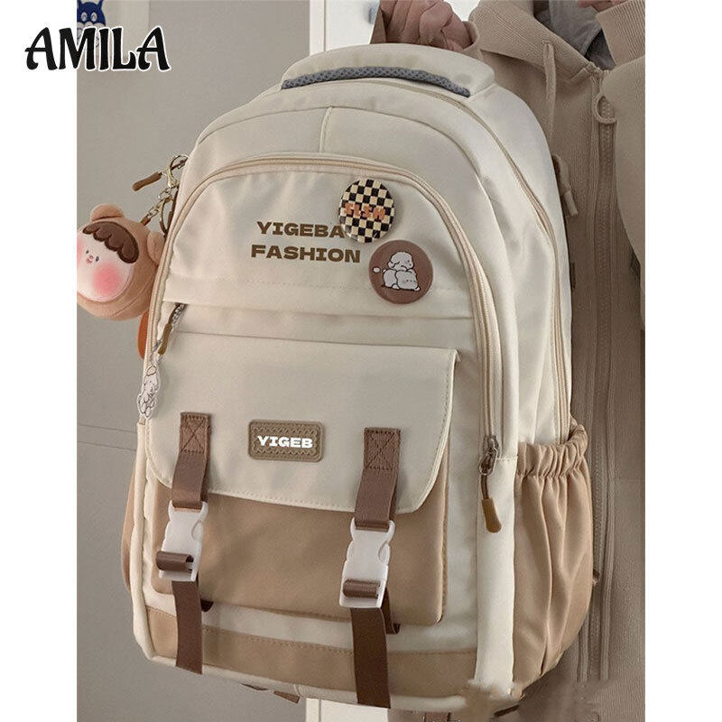 AMILA schoolbag female student simple capacity backpack Japanese ins boys