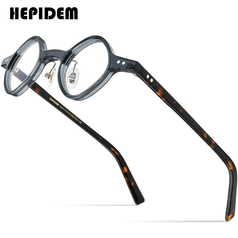 HEPIDEM Acetate Glasses Frame Men Vintage Retro Small Rhombus Eyeglasses