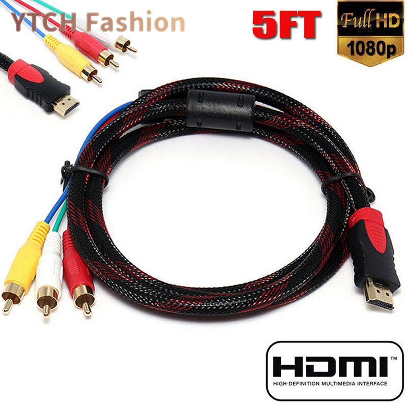Cáp chuyển đổi thành phần av âm thanh video 3-rca tương thích hdmi, cho hdtv