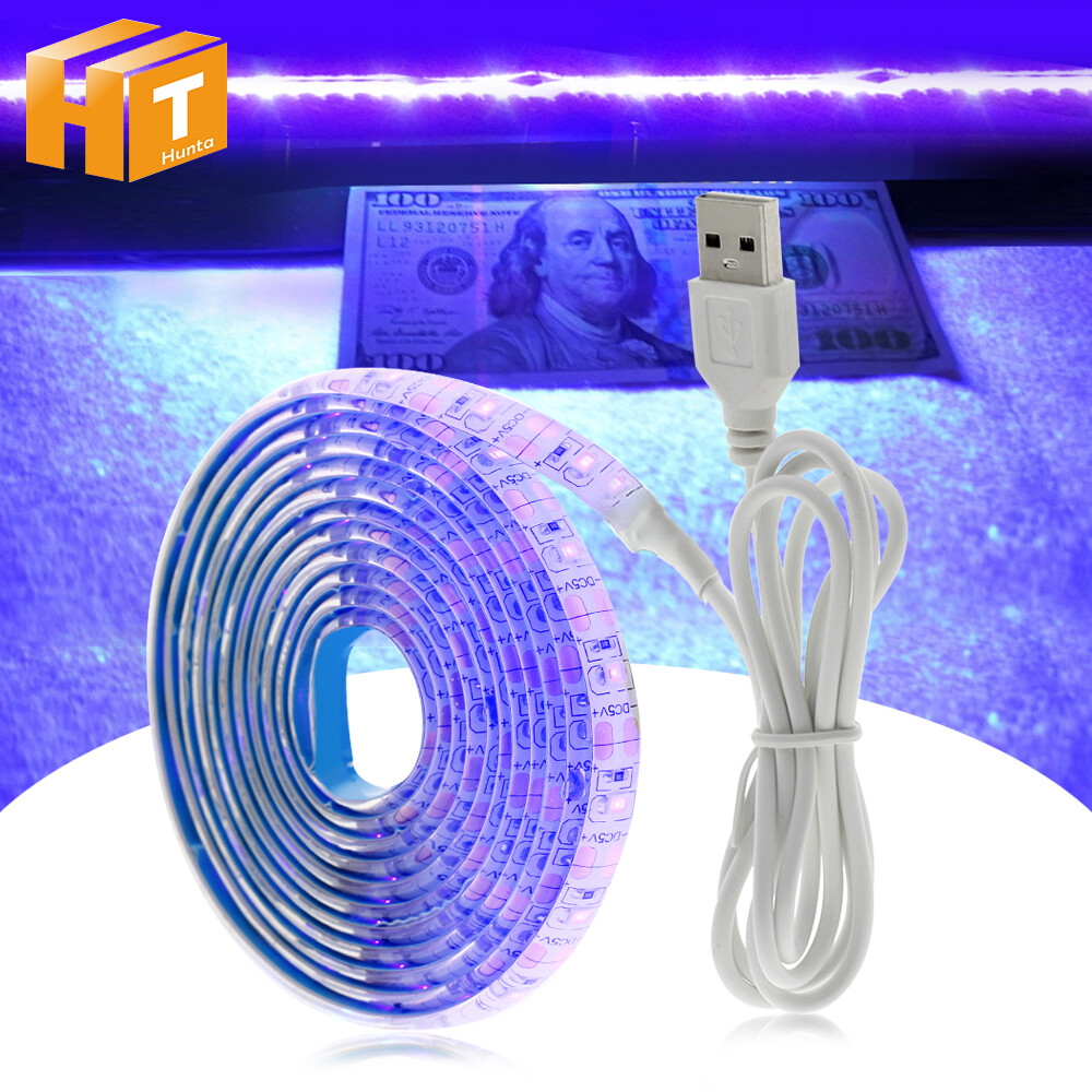 Dải Đèn Led UV, Ruy Băng Đèn LED USB 0.5M/1M/2M Tia Cực Tím Đèn Nền Tự Làm Linh Hoạt Băng Không Thấm Nước Dành Cho Tiệc Huỳnh Quang DJ