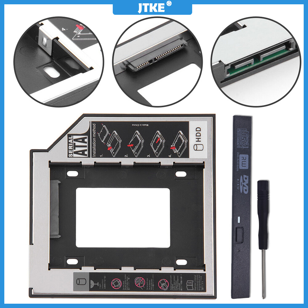 JTKE Universal SATA 3.0 2nd HDD Caddy 9.5 Mét Cho 2.5 SSD Trường Hợp HDD Enclosure Với Đèn LED Cho Máy Tính Xách Tay DVD CD ROM
