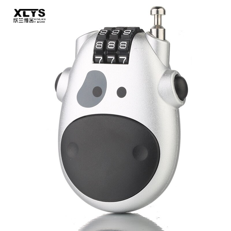 XINLANYASHE mật khẩu khóa mật khẩu Khóa Phim hoạt hình Bò dây Dây cáp thép kính thiên văn Khóa mật khẩu Khóa hành lý Xe máy Đi xe máy Khóa mũ bảo hiểm