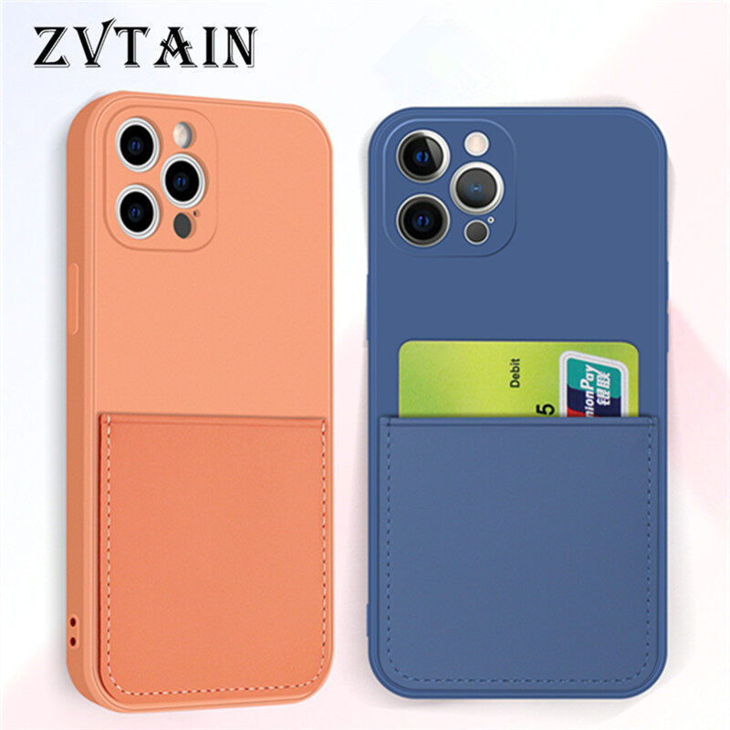 Silicone Trường Hợp Điện Thoại Dành Cho iPhone 12 Mini 12 Pro Max SE 2020 11 Pro Max XS X XR 6 7 8 Plus Có Ví Đựng Thẻ Bìa Mềm, Chống Sốc Coque