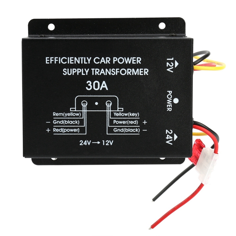 Baitao bộ chuyển đổi nguồn điện ô tô 30a biến tần giảm áp 24v sang 12v