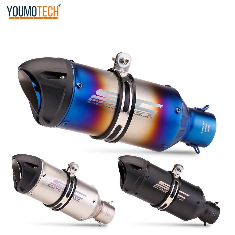 51MM / 2Iches Universal Motorcycle Exhaust Muffler Pipe Escape Dirt Bike Scooter Exhaust End PIPE Moto tail pipe For ninja 650 zx-6r cbr 650r mt-09 MT-07 mt03 YZF-R3 GSX-150R Z1000 Benelli tnt600 GPX ETC