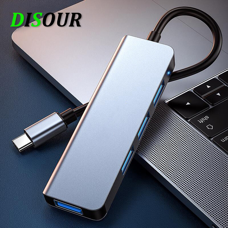 Disour bộ chuyển đổi usb c hub 4 trong 1 type c sang usb 3.0 cho macbook pro ipad air huawei mate 40 30 usb-c cổng chia 3.1 hub otg phụ kiện máy tính xách tay