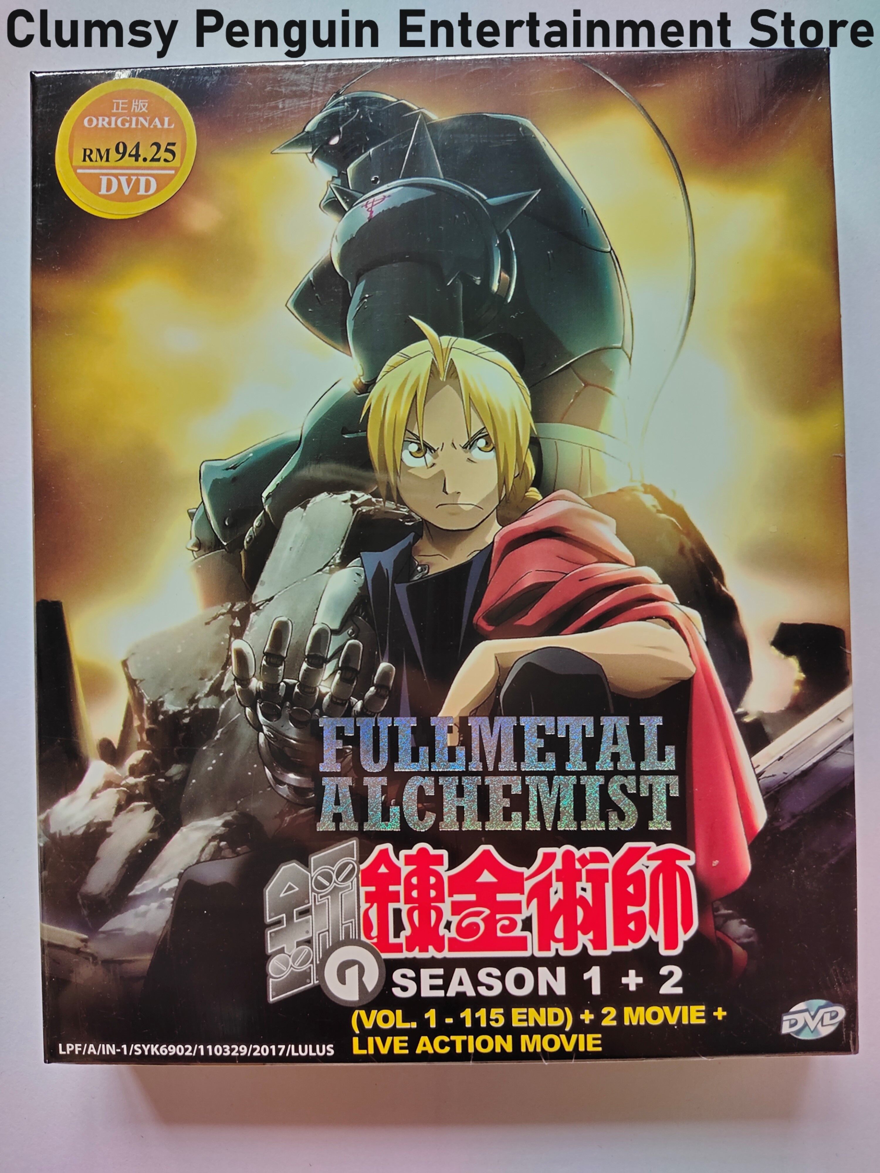Anime DVD Fullmetal Alchemist Season 1+2 (Vol. 1-115 End) + 2 Movie + Live  Action Movie | Lazada