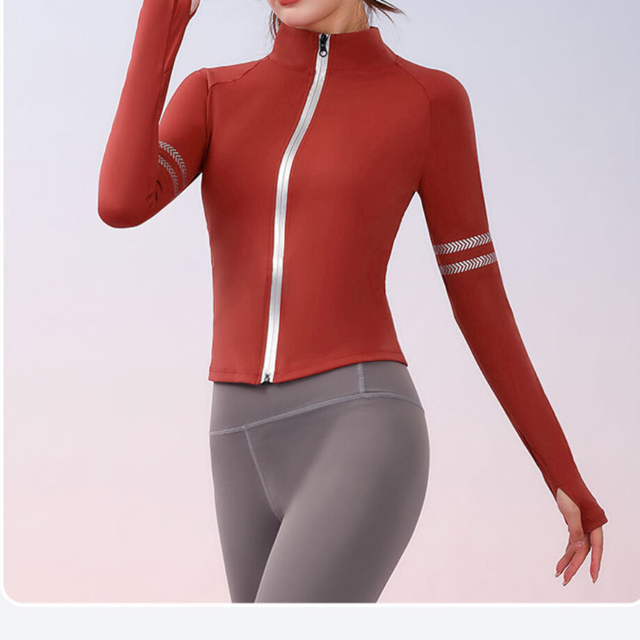 SUPERFLOWER Women's Running Fiess Sports Zipper Fast Drying Stand Collar Long Sleeve Tops Yoga Jackets_voghion.com