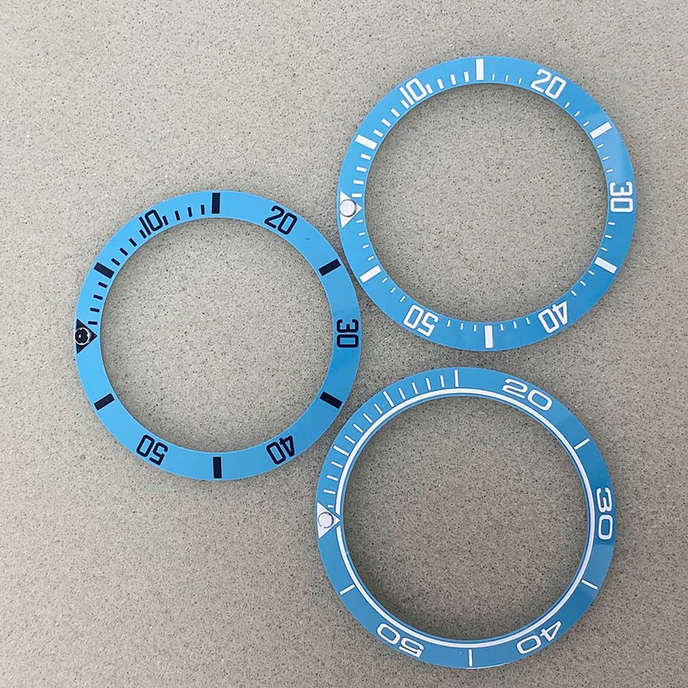 Viền đồng hồ bezel gốm màu xanh lam hồ thay thế cho đồng hồ một phần phụ kiện đồng hồ