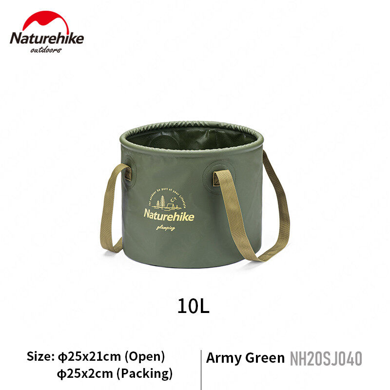Xô Nước Cắm Trại Ngoài Trời Naturehike 10L/20L, Xô Tròn Siêu Nhẹ Có Thể Gập Lại 310G, Chậu Rửa Mặt Dã Ngoại, Xô Câu Cá Di Động