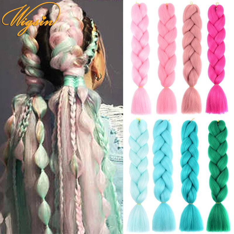 Tóc Bện Cỡ Lớn 24Inch Biểu Cảm Cho Hộp Móc Bím Tóc Sợi Tổng Hợp Nối Tóc Màu Ombre Bán Sỉ Kéo Dài Trước Yaki Kanekalon